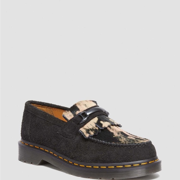 Dr. Martens Adrian Snaffle Suede & Hair-On Premium Loafers Black Mens 9 Wmns 10 - Picture 1 of 6